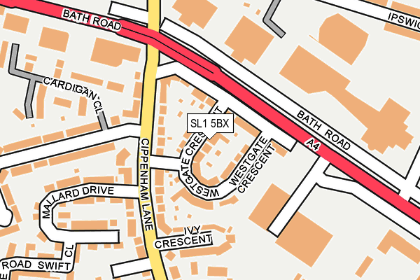 SL1 5BX map - OS OpenMap – Local (Ordnance Survey)