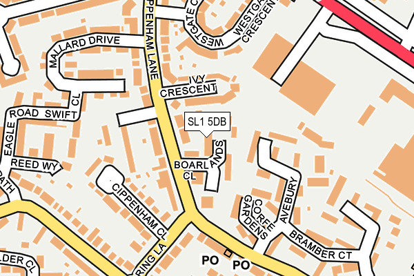 SL1 5DB map - OS OpenMap – Local (Ordnance Survey)