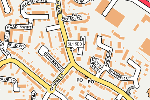 SL1 5DD map - OS OpenMap – Local (Ordnance Survey)