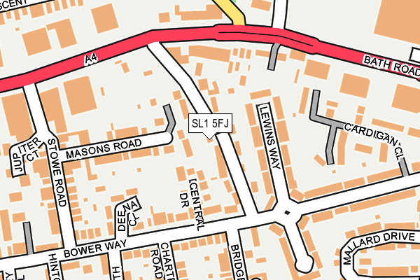 SL1 5FJ map - OS OpenMap – Local (Ordnance Survey)