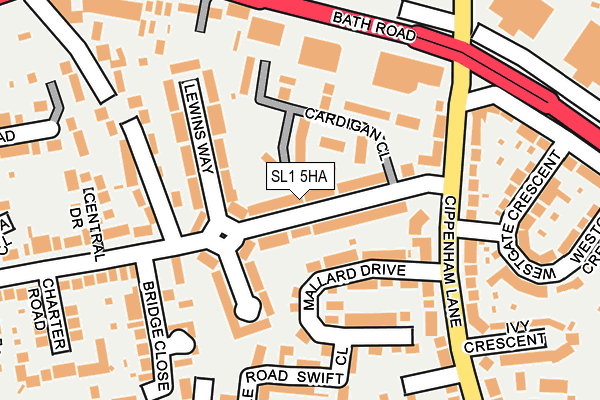 SL1 5HA map - OS OpenMap – Local (Ordnance Survey)