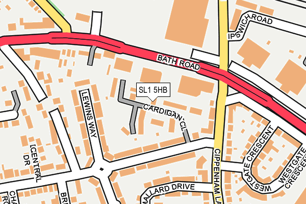 SL1 5HB map - OS OpenMap – Local (Ordnance Survey)