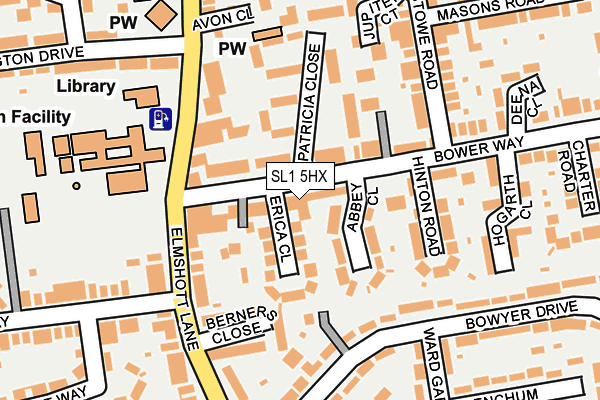 SL1 5HX map - OS OpenMap – Local (Ordnance Survey)