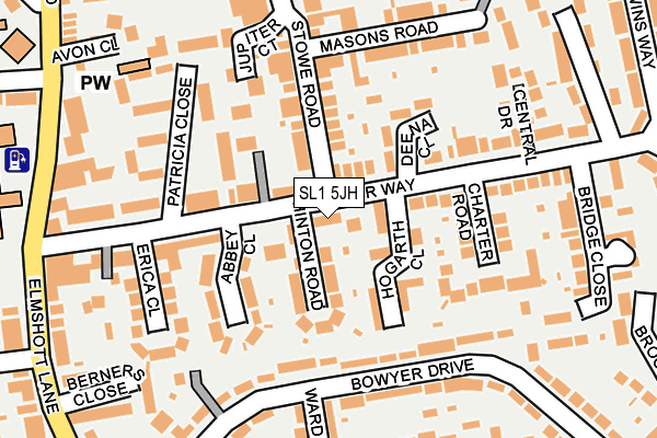 SL1 5JH map - OS OpenMap – Local (Ordnance Survey)