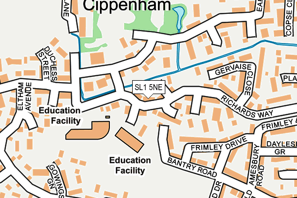 SL1 5NE map - OS OpenMap – Local (Ordnance Survey)