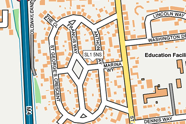 SL1 5NS map - OS OpenMap – Local (Ordnance Survey)