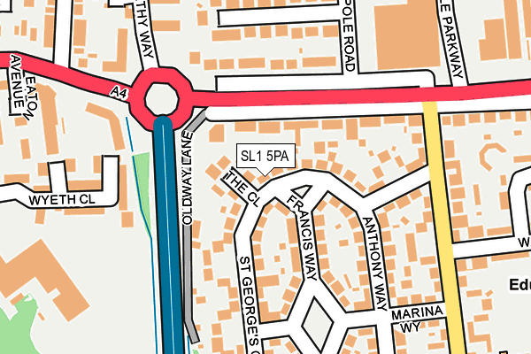 SL1 5PA map - OS OpenMap – Local (Ordnance Survey)
