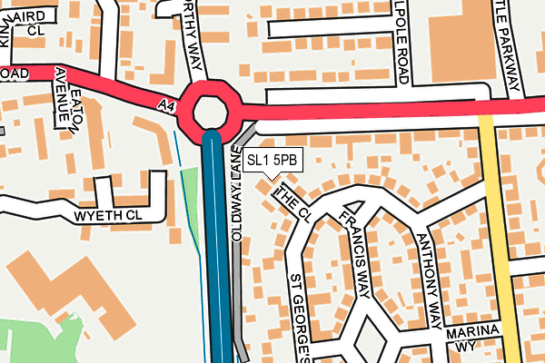 SL1 5PB map - OS OpenMap – Local (Ordnance Survey)