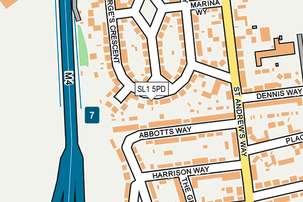 SL1 5PD map - OS OpenMap – Local (Ordnance Survey)