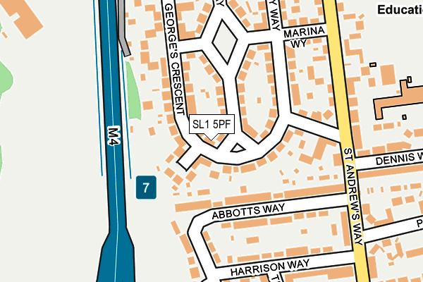 SL1 5PF map - OS OpenMap – Local (Ordnance Survey)