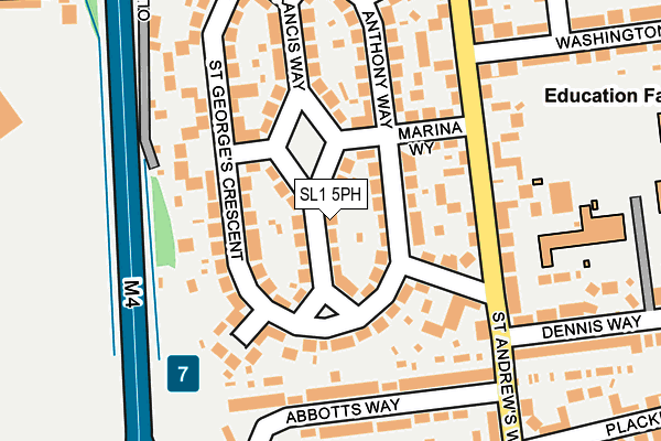 SL1 5PH map - OS OpenMap – Local (Ordnance Survey)