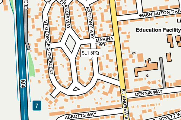 SL1 5PQ map - OS OpenMap – Local (Ordnance Survey)
