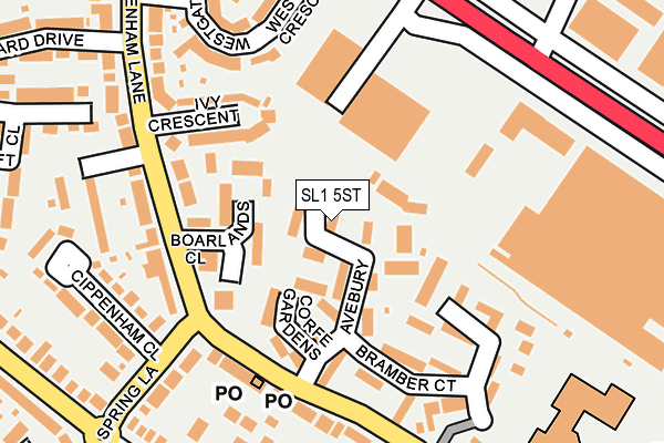 SL1 5ST map - OS OpenMap – Local (Ordnance Survey)