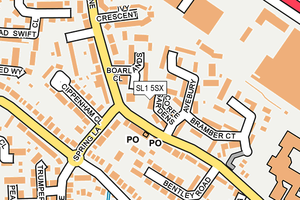 SL1 5SX map - OS OpenMap – Local (Ordnance Survey)