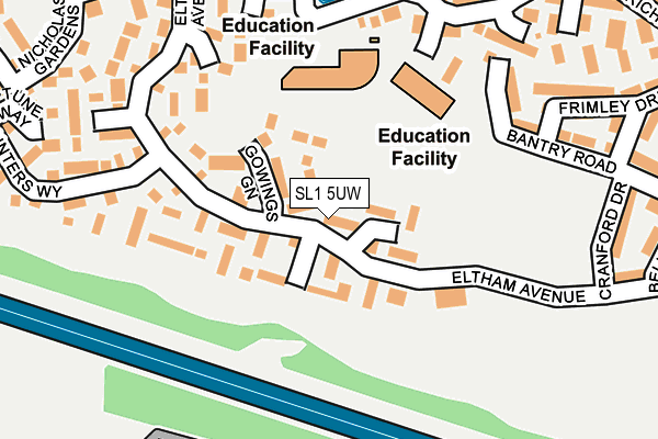 SL1 5UW map - OS OpenMap – Local (Ordnance Survey)