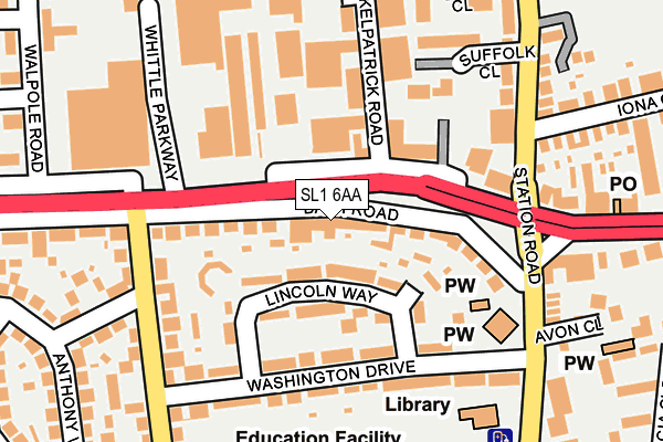 SL1 6AA map - OS OpenMap – Local (Ordnance Survey)