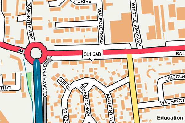 SL1 6AB map - OS OpenMap – Local (Ordnance Survey)