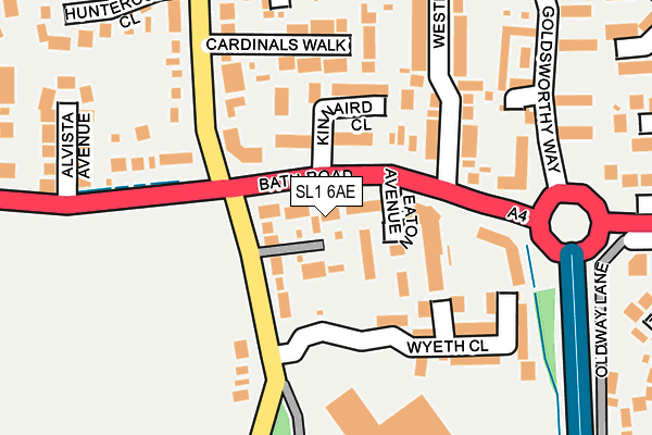 SL1 6AE map - OS OpenMap – Local (Ordnance Survey)