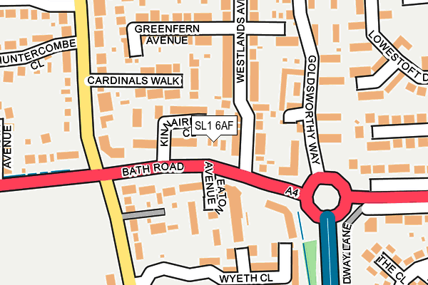 SL1 6AF map - OS OpenMap – Local (Ordnance Survey)