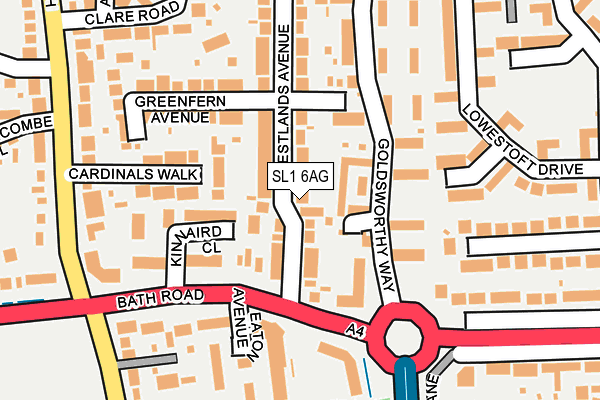 SL1 6AG map - OS OpenMap – Local (Ordnance Survey)