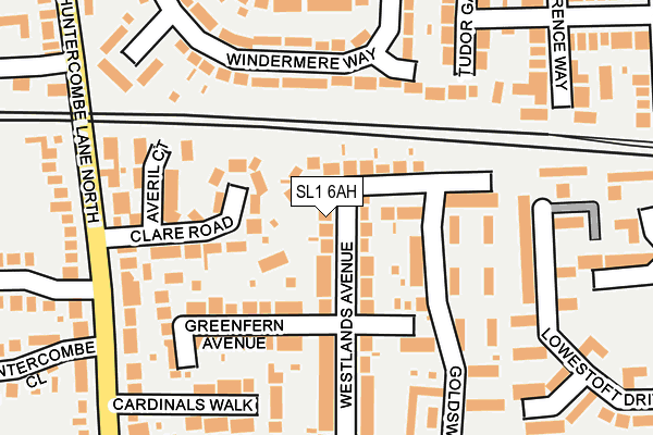 SL1 6AH map - OS OpenMap – Local (Ordnance Survey)