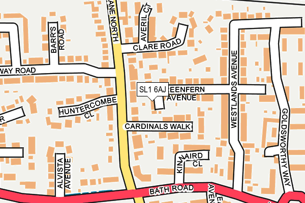 SL1 6AJ map - OS OpenMap – Local (Ordnance Survey)