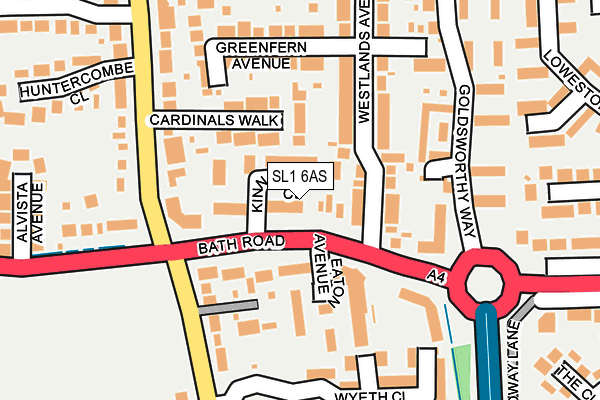 SL1 6AS map - OS OpenMap – Local (Ordnance Survey)