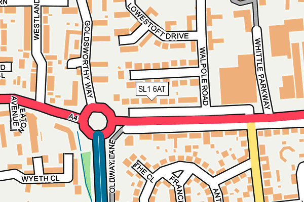 SL1 6AT map - OS OpenMap – Local (Ordnance Survey)