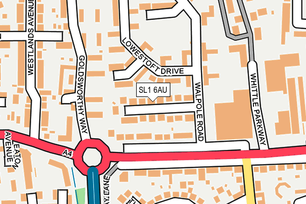 SL1 6AU map - OS OpenMap – Local (Ordnance Survey)