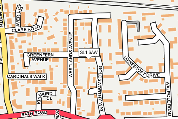 SL1 6AW map - OS OpenMap – Local (Ordnance Survey)