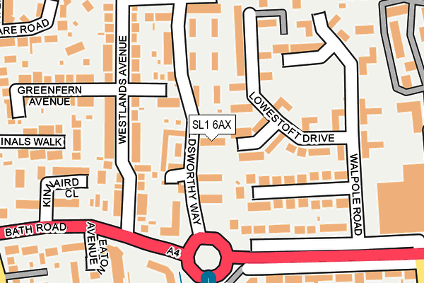 SL1 6AX map - OS OpenMap – Local (Ordnance Survey)