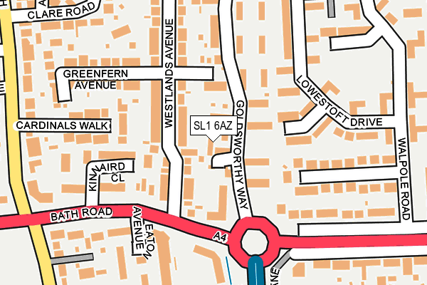 SL1 6AZ map - OS OpenMap – Local (Ordnance Survey)