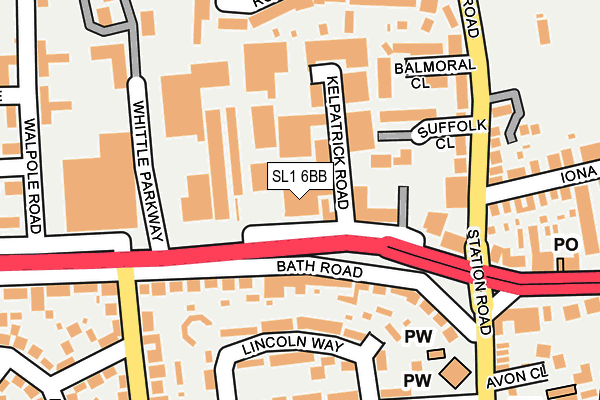 SL1 6BB map - OS OpenMap – Local (Ordnance Survey)
