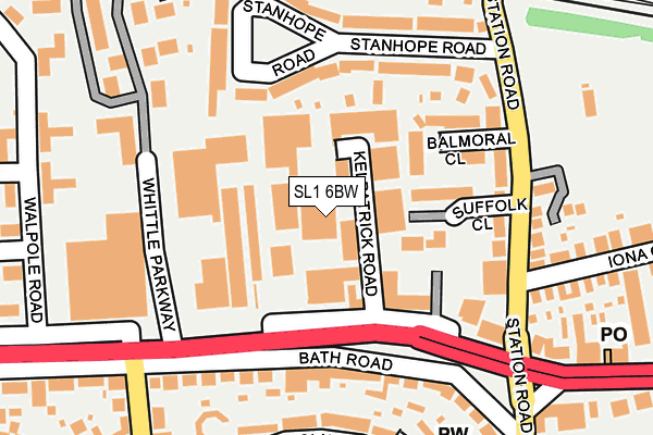 SL1 6BW map - OS OpenMap – Local (Ordnance Survey)