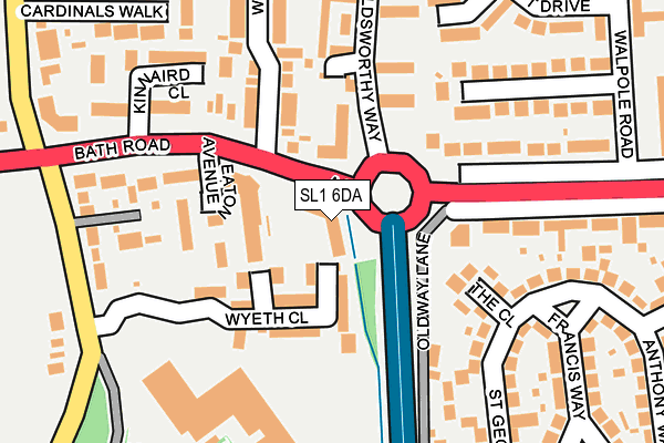 SL1 6DA map - OS OpenMap – Local (Ordnance Survey)