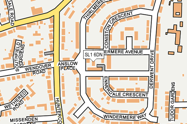 SL1 6DN map - OS OpenMap – Local (Ordnance Survey)