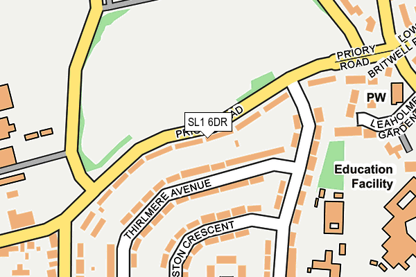 SL1 6DR map - OS OpenMap – Local (Ordnance Survey)