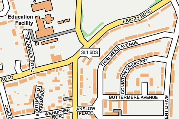 SL1 6DS map - OS OpenMap – Local (Ordnance Survey)