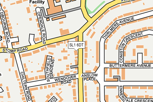 SL1 6DT map - OS OpenMap – Local (Ordnance Survey)