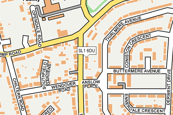 SL1 6DU map - OS OpenMap – Local (Ordnance Survey)