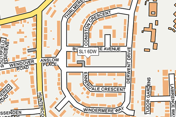 SL1 6DW map - OS OpenMap – Local (Ordnance Survey)