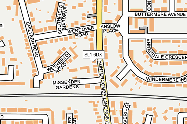 SL1 6DX map - OS OpenMap – Local (Ordnance Survey)