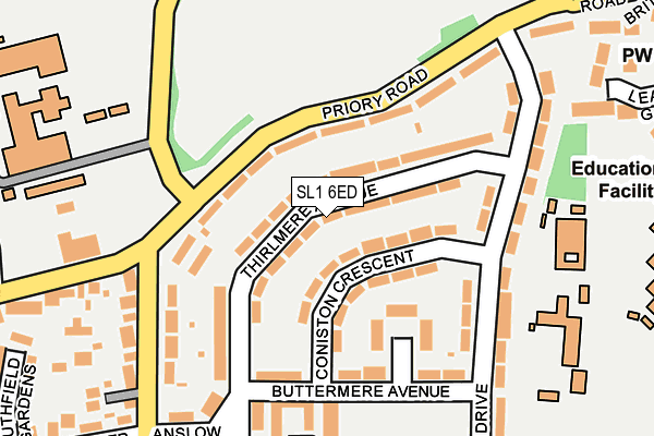 SL1 6ED map - OS OpenMap – Local (Ordnance Survey)