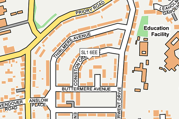 SL1 6EE map - OS OpenMap – Local (Ordnance Survey)