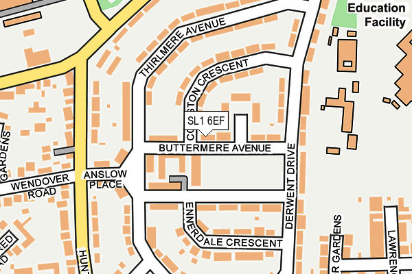 SL1 6EF map - OS OpenMap – Local (Ordnance Survey)