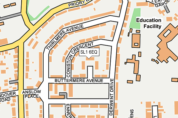 SL1 6EQ map - OS OpenMap – Local (Ordnance Survey)