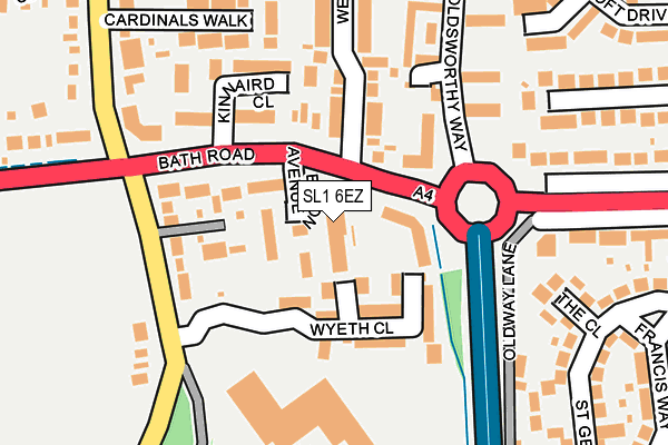 SL1 6EZ map - OS OpenMap – Local (Ordnance Survey)