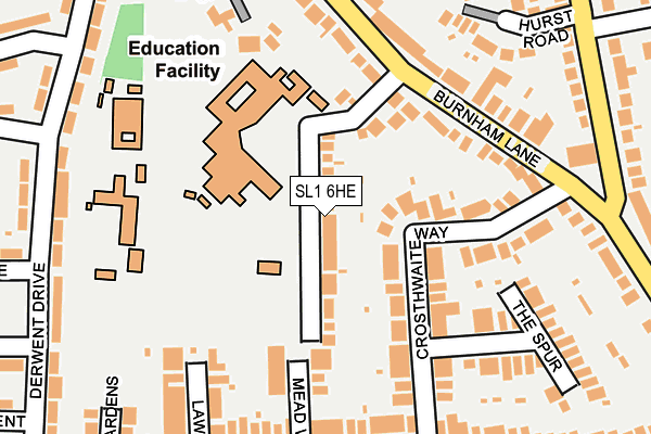 SL1 6HE map - OS OpenMap – Local (Ordnance Survey)