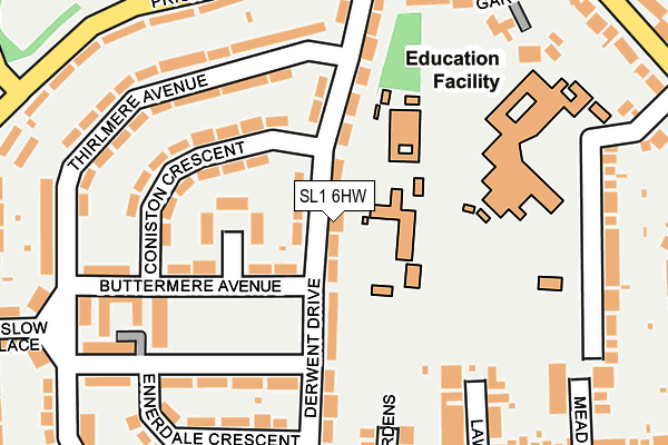 SL1 6HW map - OS OpenMap – Local (Ordnance Survey)