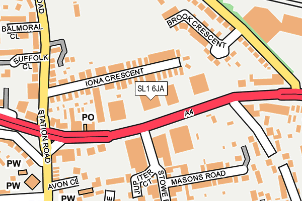 SL1 6JA map - OS OpenMap – Local (Ordnance Survey)